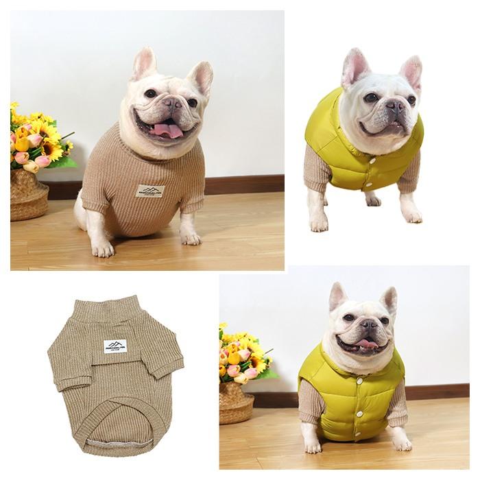 【新品タグ付き】MUスポーツ　セーター　犬　わんちゃん　フレンチブルドッグ 新作 Tシャツ フレンチブルドッグ 服 犬 犬服 モックネック シンプル