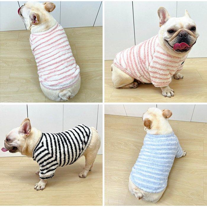 新作 犬服 フレンチブルドッグ モコモコ ボア トップス 秋冬 Tシャツ