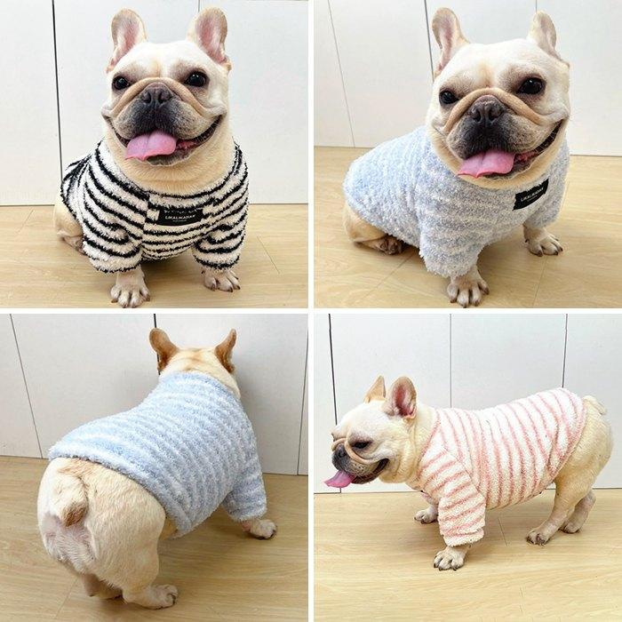 新作 犬服 フレンチブルドッグ モコモコ ボア トップス 秋冬 Tシャツ