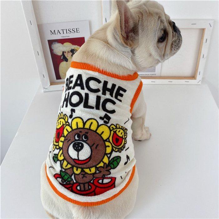 犬 服 フレブル タオル生地 タンクトップ フレンチブルドッグ 犬服