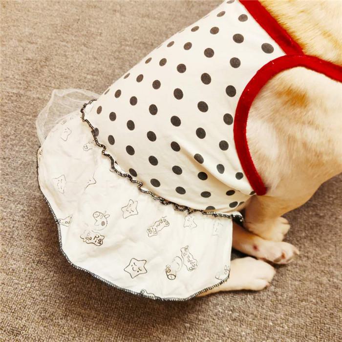 犬 服 フレンチブルドッグ フレブル 女の子 スカート ワンピース 水玉