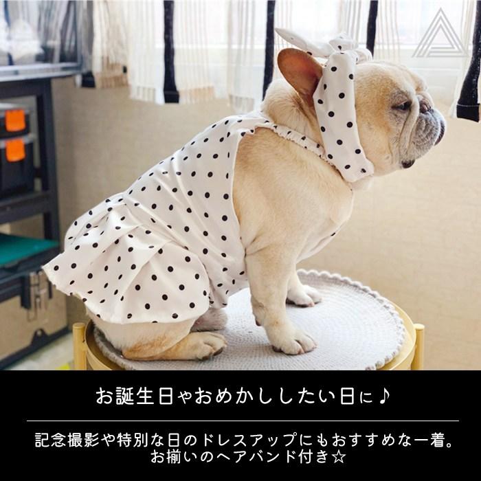 犬 服 フレンチブルドッグ フレブル ドット柄 女の子 スカート