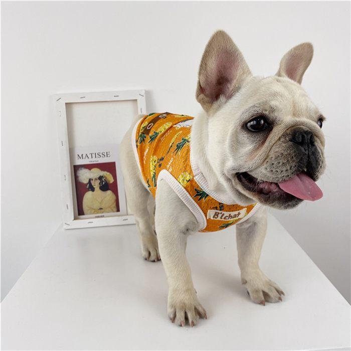 フレンチブルドッグ 夏 涼しい 通気性 パイナップル 涼しいタンク