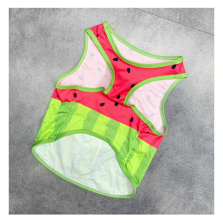 犬 服 接触冷感 ひんやり スイカ柄タンクトップ 濡らしてひんやり