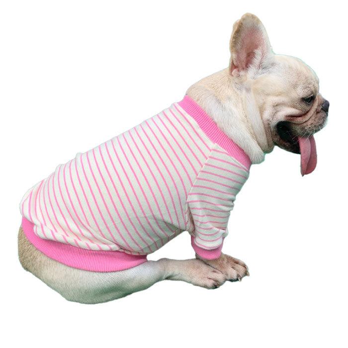 犬 服 フレンチブルドッグ シンプル Tシャツ ボーダー 春 夏 秋 冬