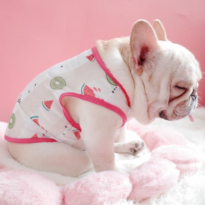 フレンチブルドッグ ペット 服 春 夏 メッシュ タンクトップ 薄手