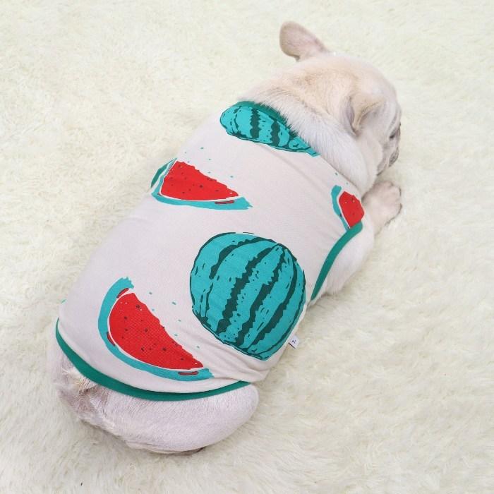 犬 服 スイカ柄トップス タンクトップ すいか 夏服 フレブル フレンチ