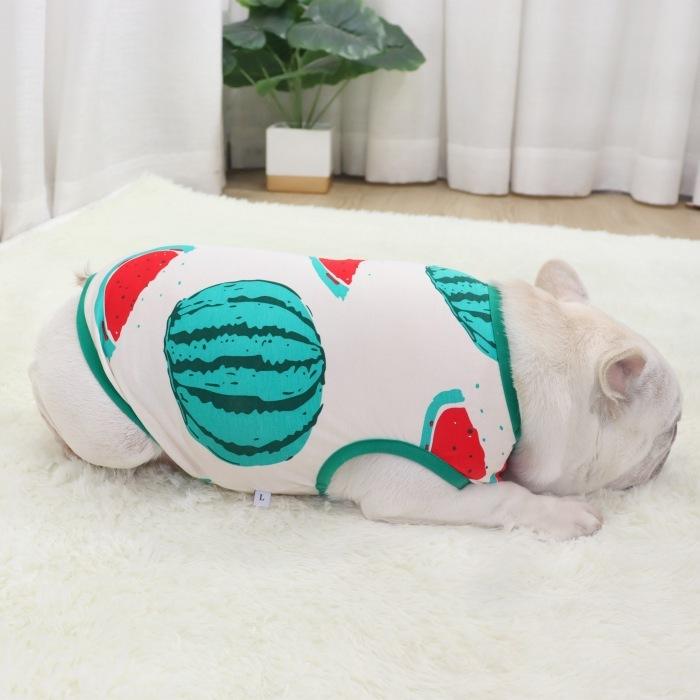 犬 春 夏服 中型犬 フレンチブルドッグ フレブル スイカ 夏 グリーン