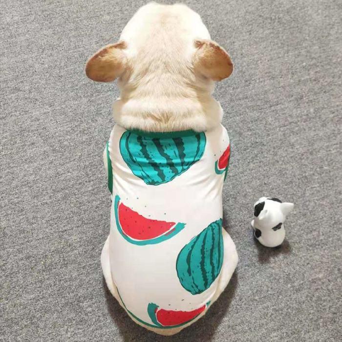 犬 服 スイカ柄トップス タンクトップ すいか 夏服 フレブル フレンチ