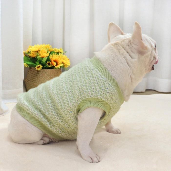 犬服　もこもこシープボアタンクトップ　モカ　冬服　ハンドメイド 犬服 もこもこシープボアタンクトップ モカ 冬服 ハンドメイド