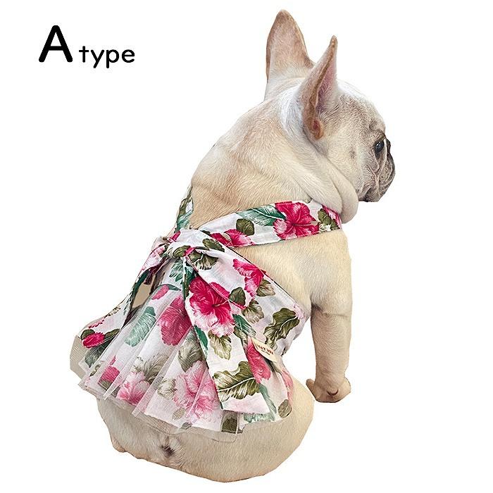 犬服 春 夏 秋 ワンピース フレンチブルドッグ 服 中型犬 フレブル 花