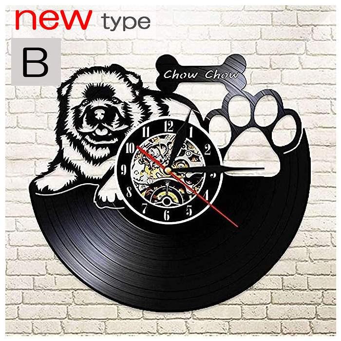 フレンチブルグッズ 掛け時計 フレンチブルドッグ時計 モノトーン