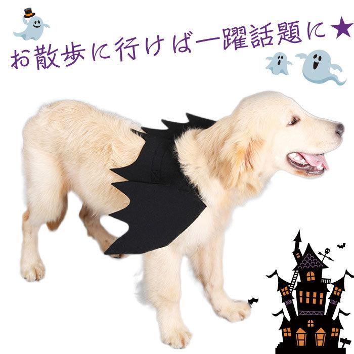 犬 ハロウィン コスプレ 衣装 マジックテープ コウモリ コスチューム