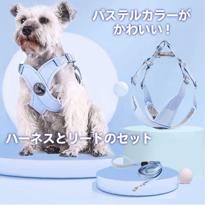 犬 ハーネス リードセット リード付き パステルカラー マカロン