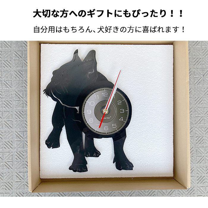 【リアル】壁掛け ペット時計 かわいい フレンチブルドッグ インテリア フレンチブルグッズ 掛け時計 フレンチブルドッグ時計 モノトーン