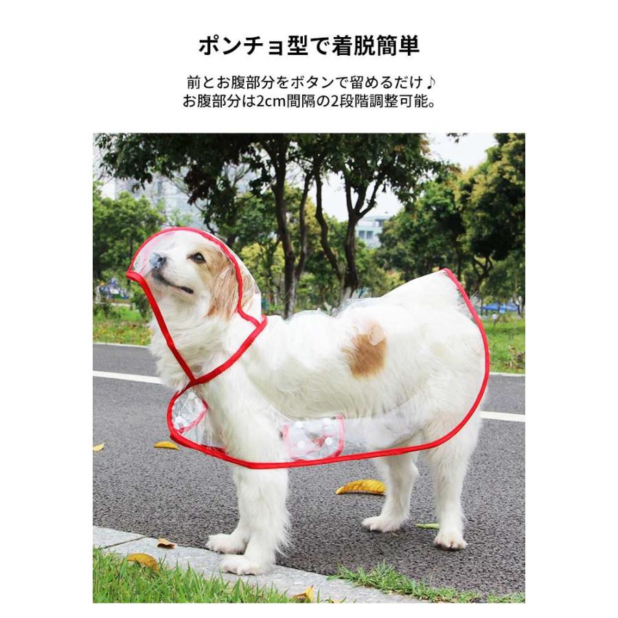 犬 レインコート ポンチョ モモンガ レインポンチョ クリア 透明
