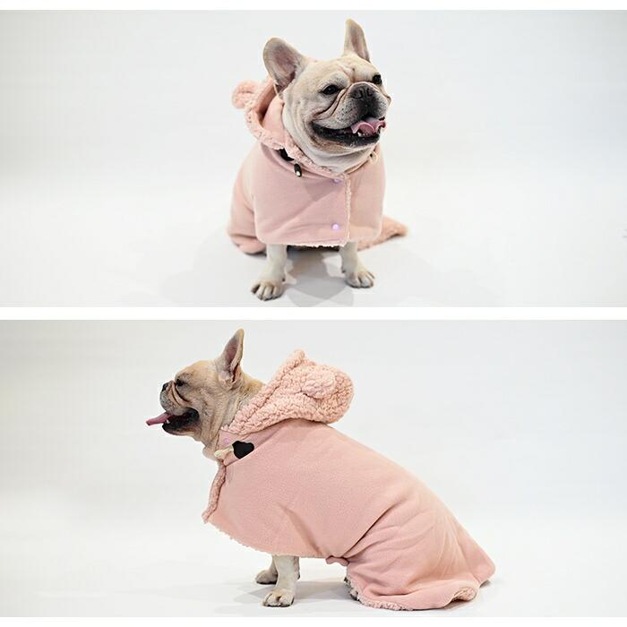犬服 もこもこ ポンチョ フリース ボア 裏ボア ドッグウエア ペット