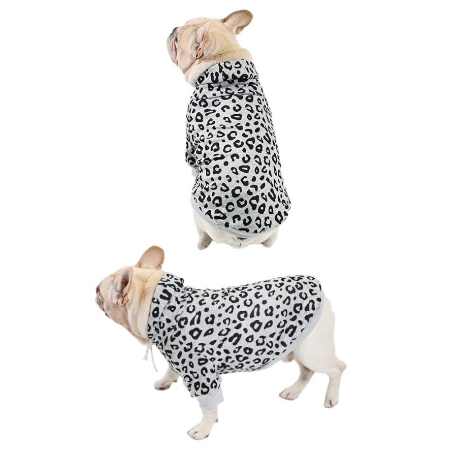 犬 服 レオパードパーカー ヒョウ柄パーカー フードパーカー 豹柄