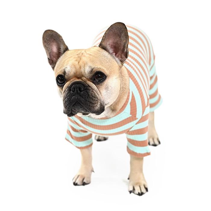 犬服 ボーダー ロンパース つなぎ カバーオール 犬 秋 冬 フレンチ