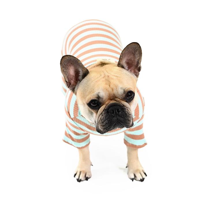 犬服 ボーダー ロンパース つなぎ カバーオール 犬 秋 冬 フレンチ