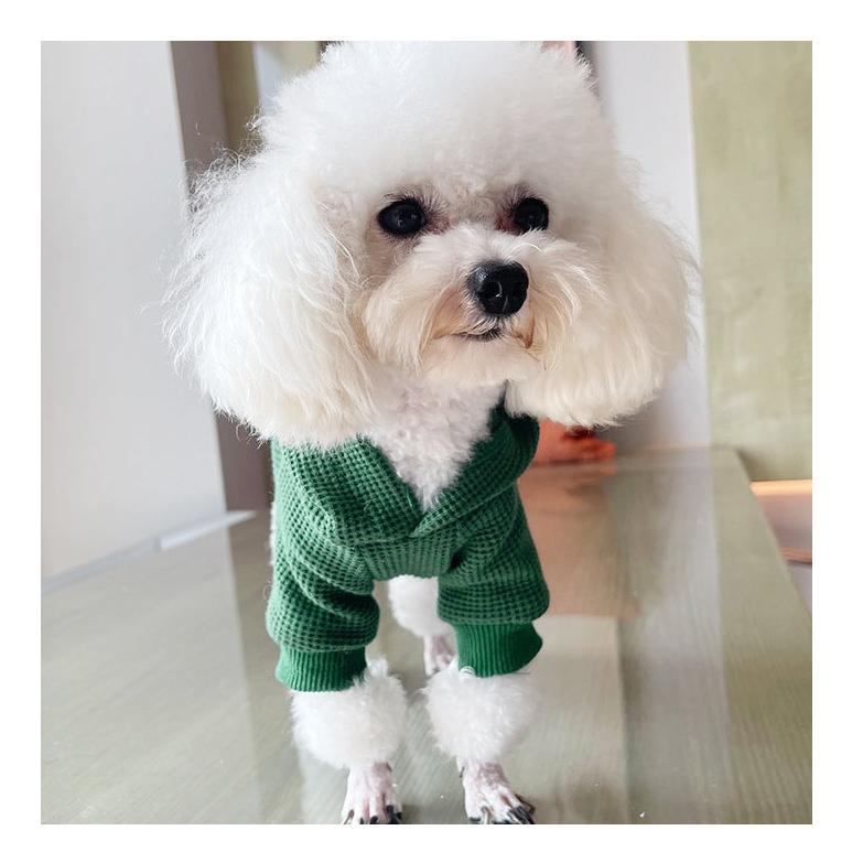 犬 服 ワッフルパーカー フードパーカー サーマル素材 フード付き