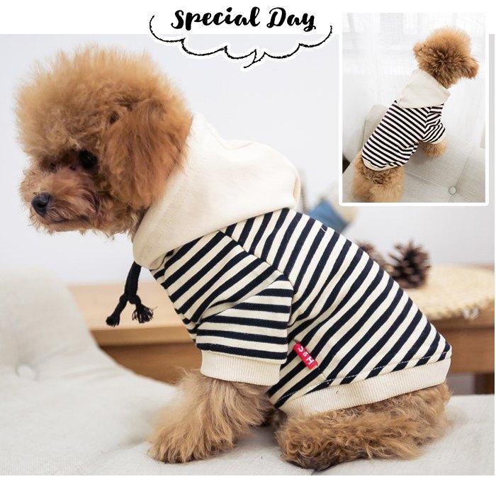 犬用 ペット用 お揃い ボーダーパーカー 犬服 犬用品 冬服 犬 おしゃれ