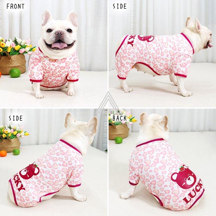 犬服 ロンパース くま ピンク おしゃれ 中型犬 小型犬 フレンチ