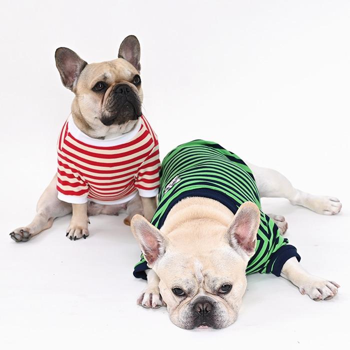 ボーダー Tシャツ 犬 犬服 フレンチブルドッグ 秋 冬 中型犬 小型犬