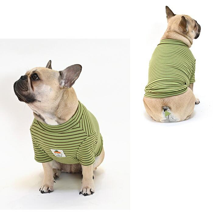 新しい生地　犬の服 新色追加 ふんわり 起毛素材 ボーダー Tシャツ 犬 犬服 モックネック