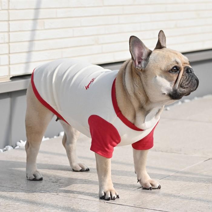 三角模様のロンT  フレブル服　パグ服　犬服　ハンドメイド VERY 犬 服 犬服 ブランド 夏 春 春夏 夏服 フレブル パグ