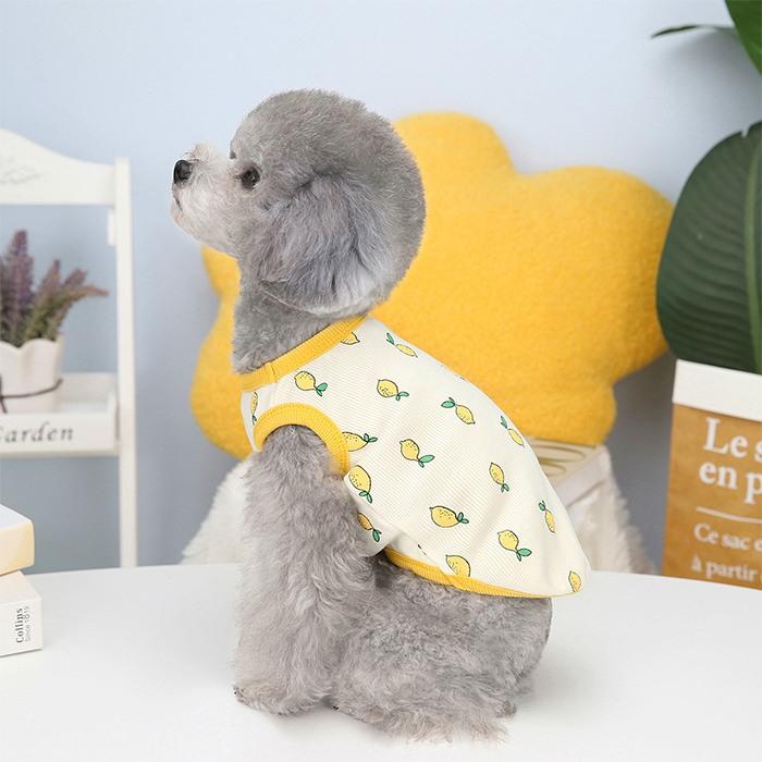 犬服 夏 レモン タンクトップ 春 フレンチブルドッグ パグ 中型犬 小型