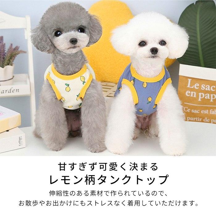 犬服　＊Lemon＊　ハンドメイド 犬服 夏 レモン タンクトップ 春 フレンチブルドッグ パグ 中型犬 小型