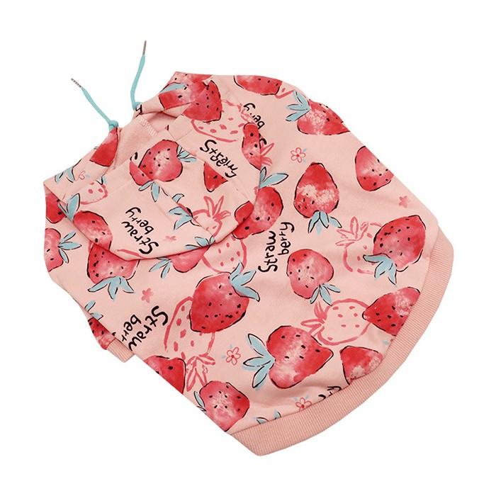 フレンチブルドッグ ペット 犬 服 秋冬 中型犬 イチゴ イチゴ柄 苺