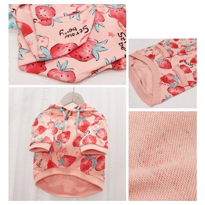 フレンチブルドッグ ペット 犬 服 秋冬 中型犬 イチゴ イチゴ柄 苺