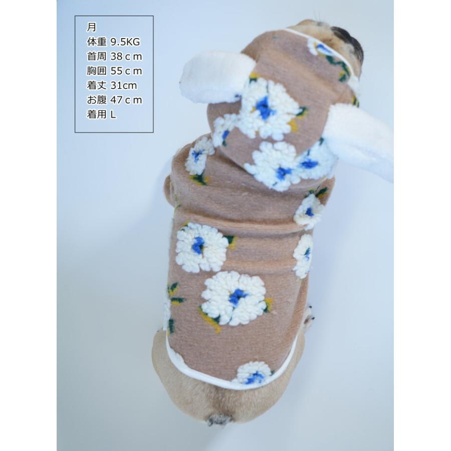 フレンチブルドッグ フレブル 犬服 花柄 ベスト ジャケット 帽子付き