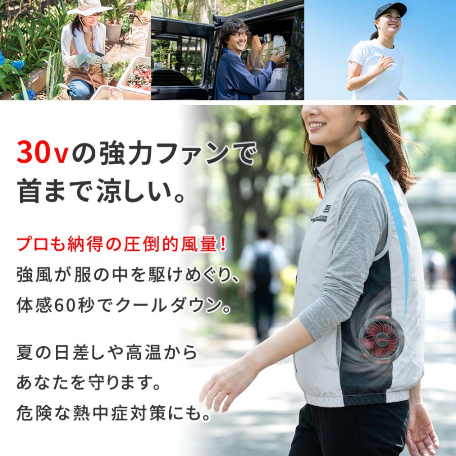 空調冷風ウェア（ベスト）・フルセット（30V） KW-ALL24-VE : BESTWEAR