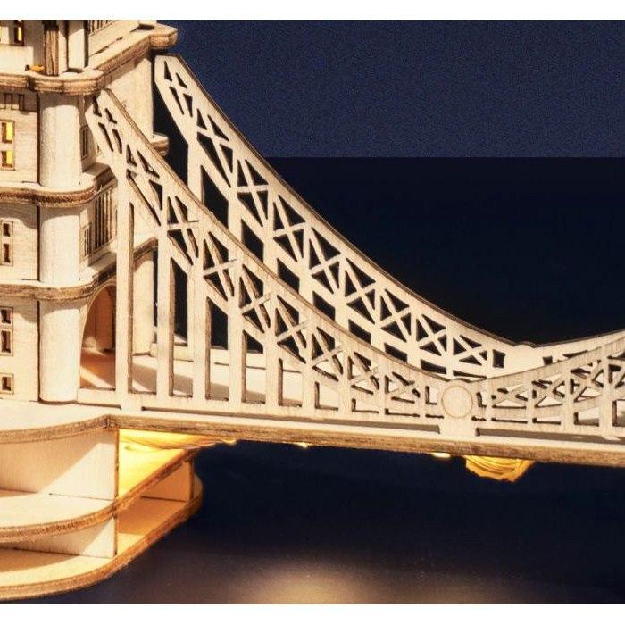 動く LEDで光る 3D ウッドパズル タワーブリッジ イギリス ランドマーク 脳トレ 遊べる 作る 飾る 知育玩具 機械 プレゼント RBT-TG412｜bluedays｜11