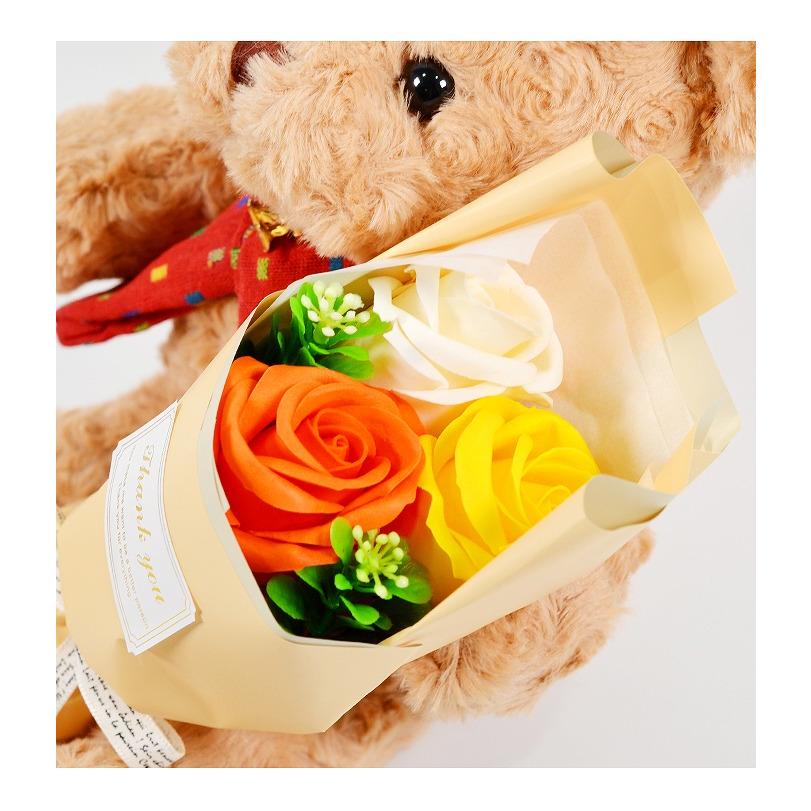 ソープフラワー くま テディベア プレゼント 花 ぬいぐるみ パブロベア