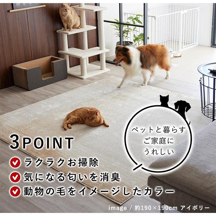 スミノエ 消臭 ペット用ラグ 130×190 犬 猫 ネコ ふわふわ 防ダニ 滑り