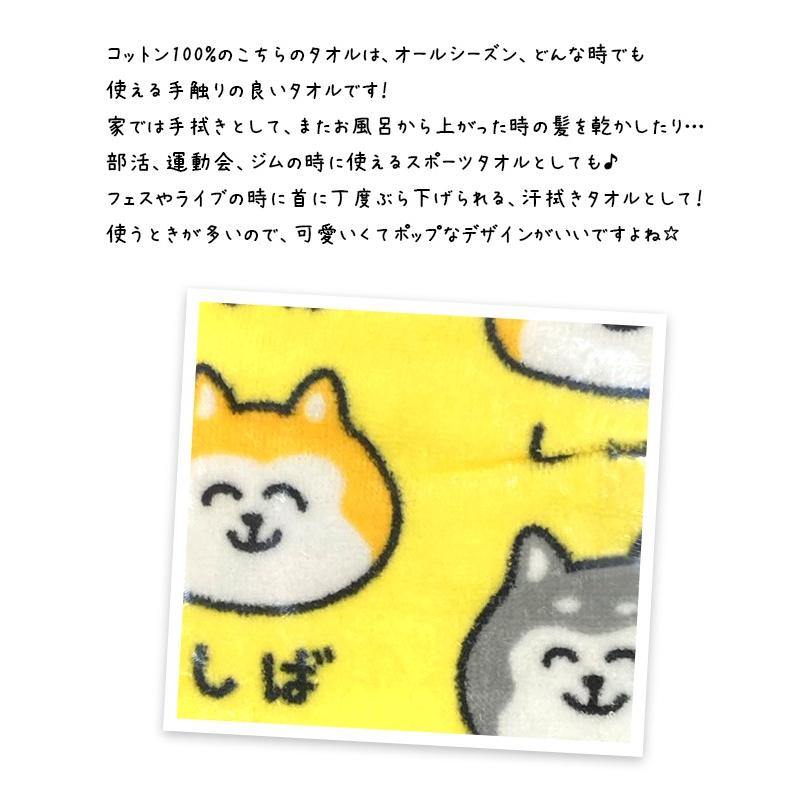 送料無料 おえかきさん コットン100% フェイスタオル しばいぬさん