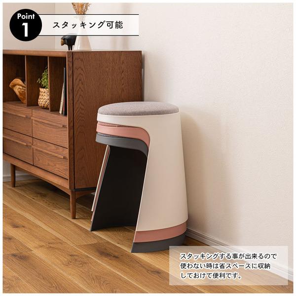 【美品】DESIGN HOUSE ビョークスツール　革ハンドル　 グレー 美品】DESIGN HOUSE ビョークスツール 革ハンドル グレー