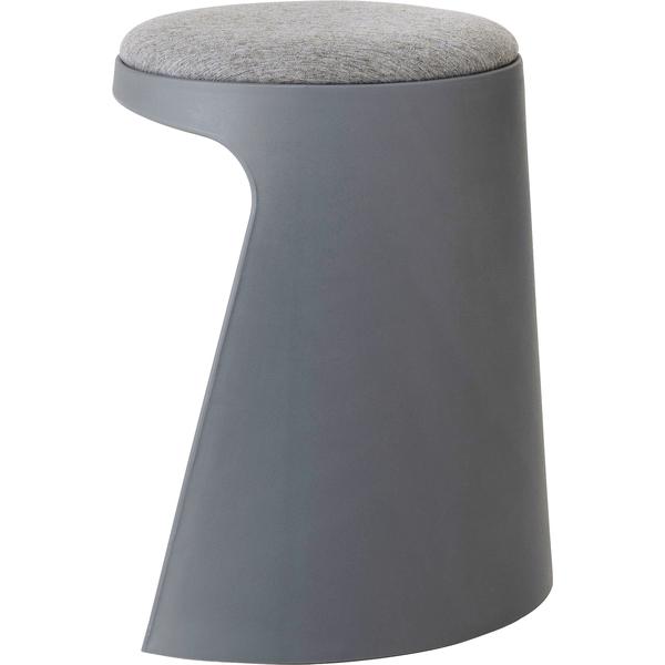 円柱型スツール グレー小 円柱型スツール グレー小 脚付き収納スツール丸型 グレー: インテリア