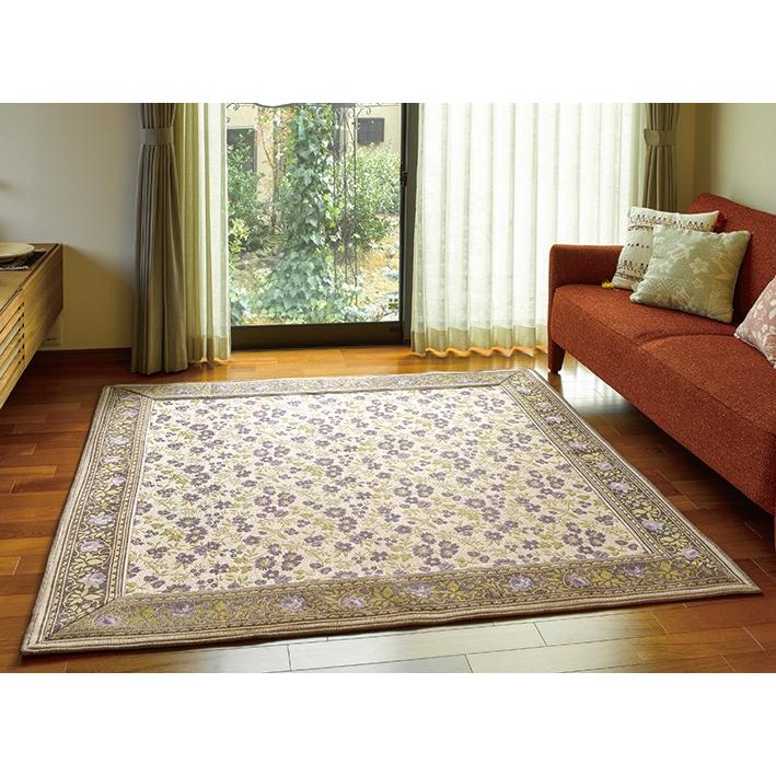 ラグ ゴブラン ジャガード織り 敷物 カーペット 花柄 エレガント フェミニン 洗える 丸洗い おしゃれ ホットカーペット 3畳 Flour 190x240cm Flour240 Blue Doxy ヤフーショッピング店 通販 Yahoo ショッピング