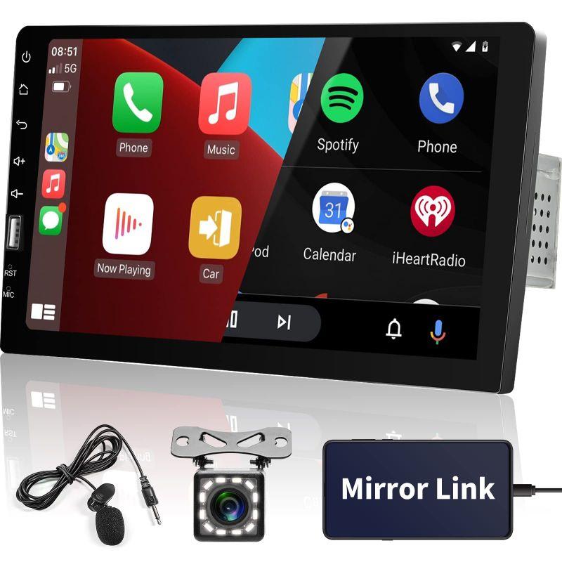 シングルDIN Carplayカーオーディオ、Hodozzy 9インチカーステレオ タッチスクリーンカーラジオ Bluetooth FM A