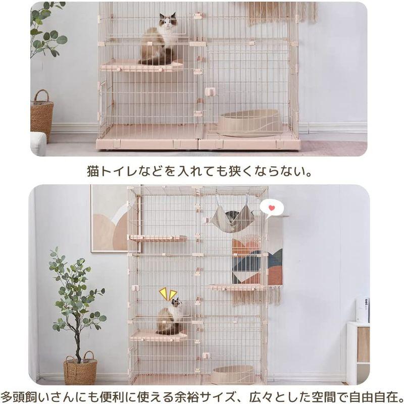 BTM 猫ケージ キャットケージ 3段 幅広設計 自由組み合わせ おしゃれ キャットハウス ネコハウス 留守番 梯子付き 保護 脱走防止 組 猫ケージ キャットケージ 3段 幅広設計 自由組み合わせ おしゃれ キャットハウス ネコハウス 留守番 梯子付き 保護 脱走防止