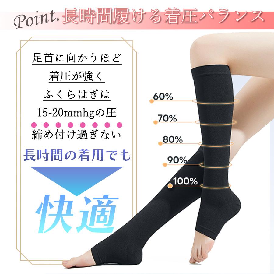 着圧ソックス 医療用 弾性ストッキング レディース きつ過ぎない 寝るとき 靴下 むくみ 加圧ソックス 2足セット | ブランド登録なし | 06