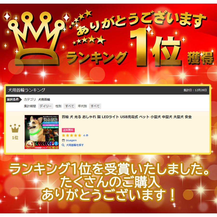 首輪 犬 光る おしゃれ 猫 LEDライト USB充電式 ペット 小型犬 中型犬 大型犬 安全 夜の散歩 | ブランド登録なし | 09