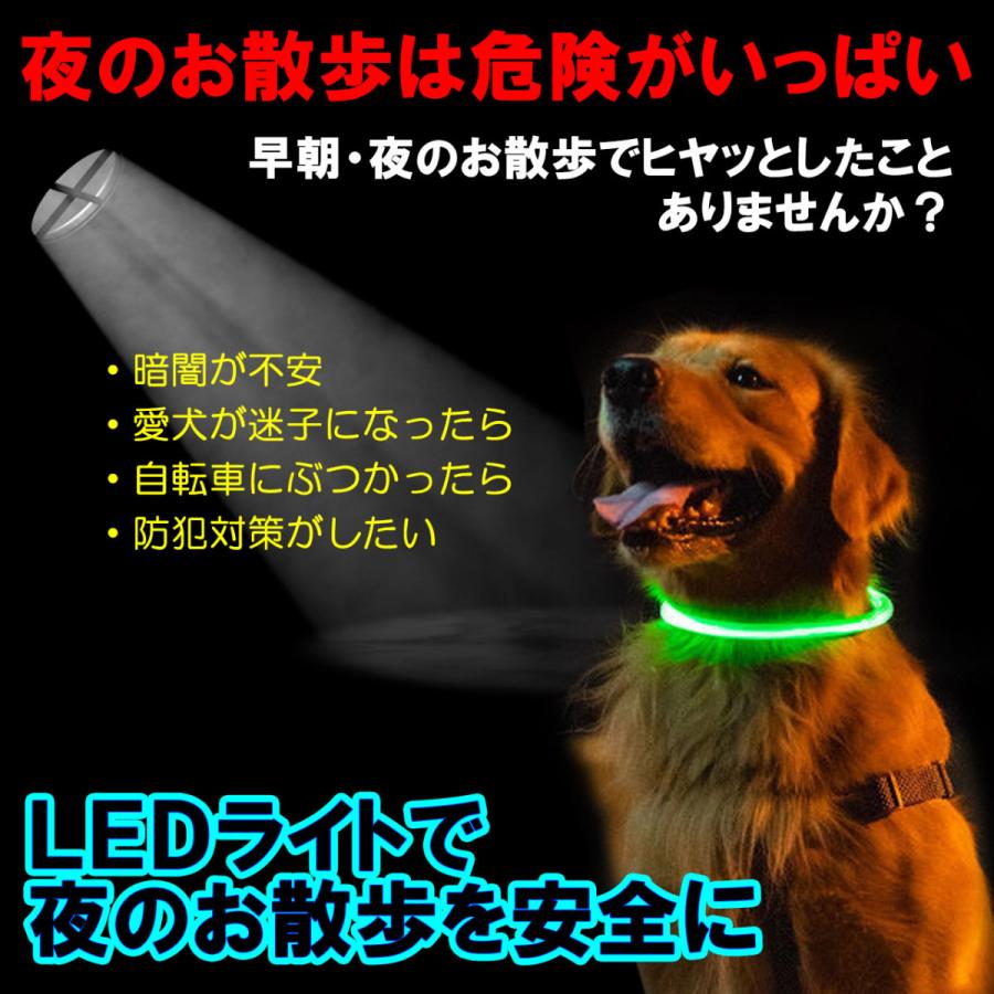 首輪 犬 光る おしゃれ 猫 LEDライト USB充電式 ペット 小型犬 中型犬 大型犬 安全 夜の散歩｜bluegem｜13