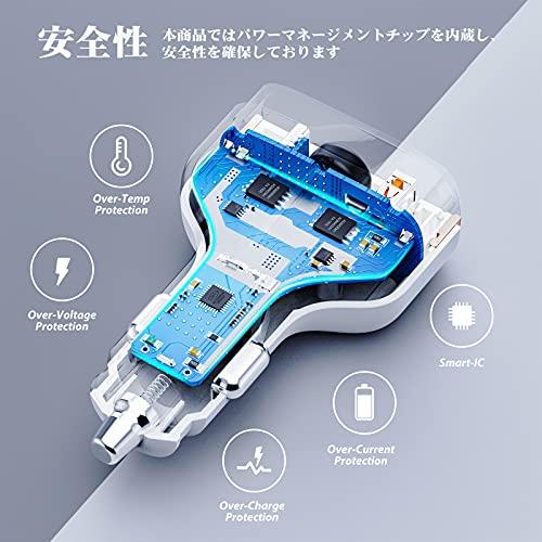 SUNDA 83W USB Cポート二つ付きの自動車用急速充電器(ファーストカーチャージャー)、PD 65W タイプ C、携帯電話とラップトップのファ｜bluehawaii｜02