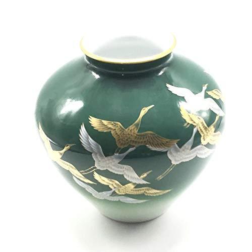 香蘭社 花瓶 鶴の舞 緑 大 1141-NB7 